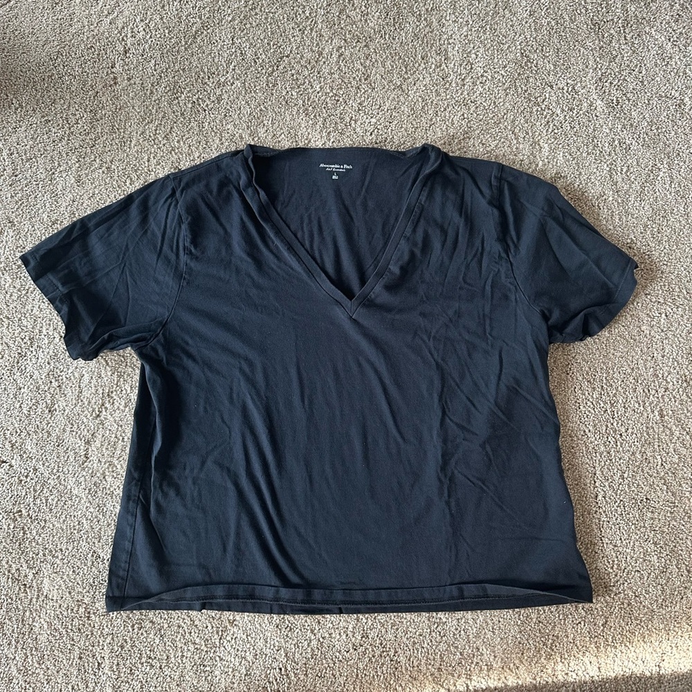 Abercrombie & Fitch Black V-Neck Tee